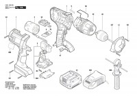 Bosch 3 601 JD9 000 Gsr 14,4 Ve-2-Li Cordless Drill Driver 14.4 V / Eu Spare Parts